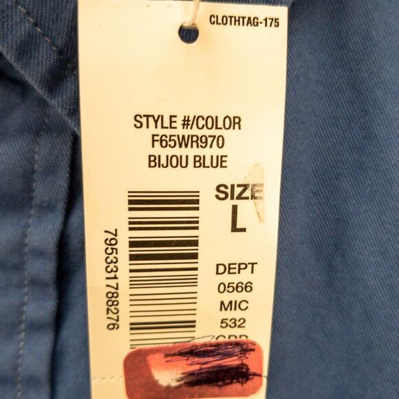 Soft Twill Work Shirt Relaxed Fit Men's Large Outdoor Comfort Roundtree & Yorke - Picture 5 of 14